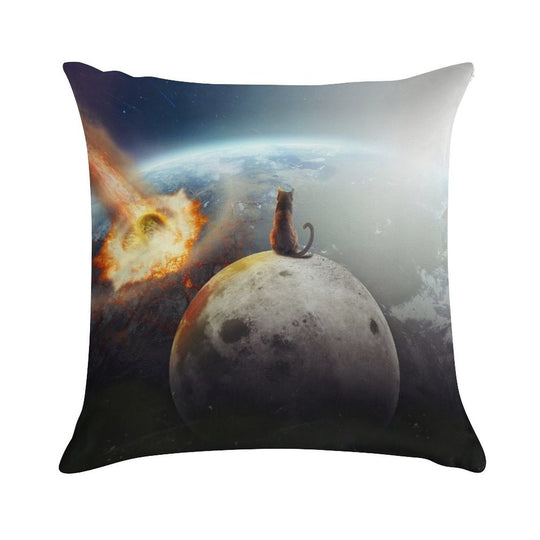 Cat Victory Soft Durable Construction Throw Pillow