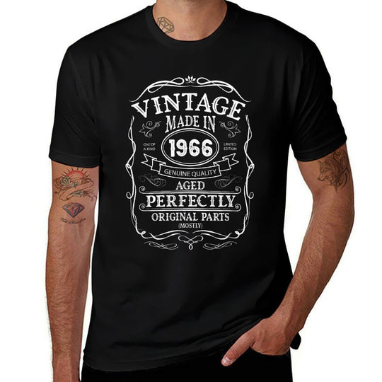 59th Birthday Retro Vintage Design Man Woman 1966  Summer-ready Fabric T-Shirt