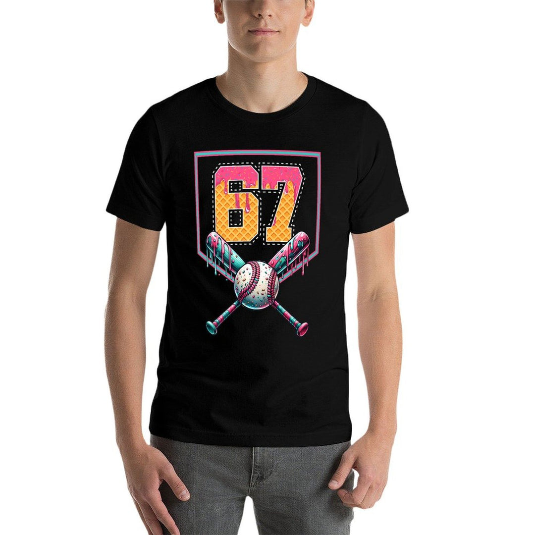Baseball Drip Number 67 Player Or 67th Birthday Premium  Versatile T-Shirt