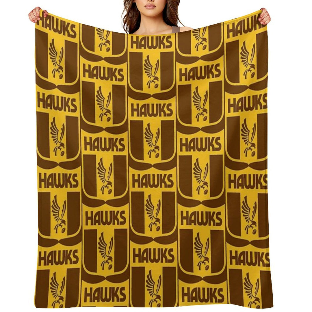 HAWKS FOOTY LOGO EMBLEM Travel-friendly Throw Blanket