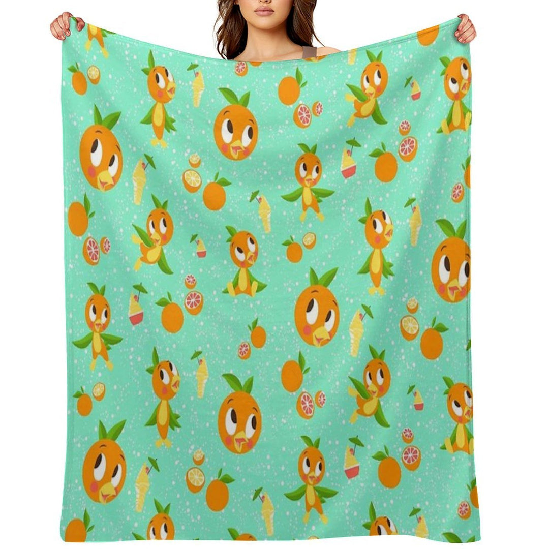 Orange Bird with Dole Whip Comfort Throw Blanket