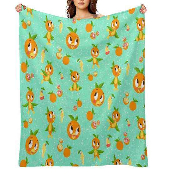 Orange Bird with Dole Whip Comfort Throw Blanket