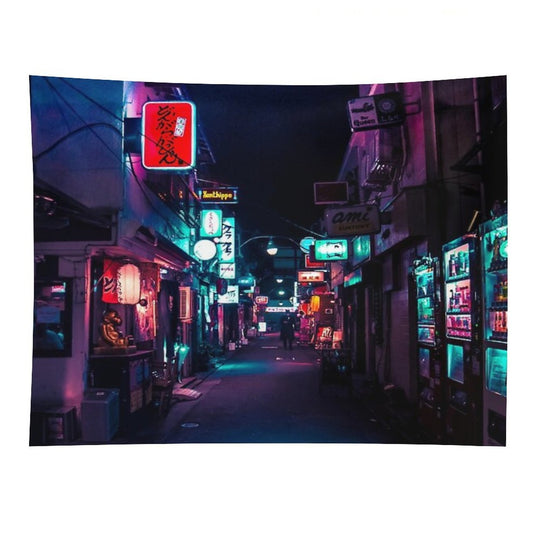 Late Night in Shinjuku's Golden Gai Tapestry