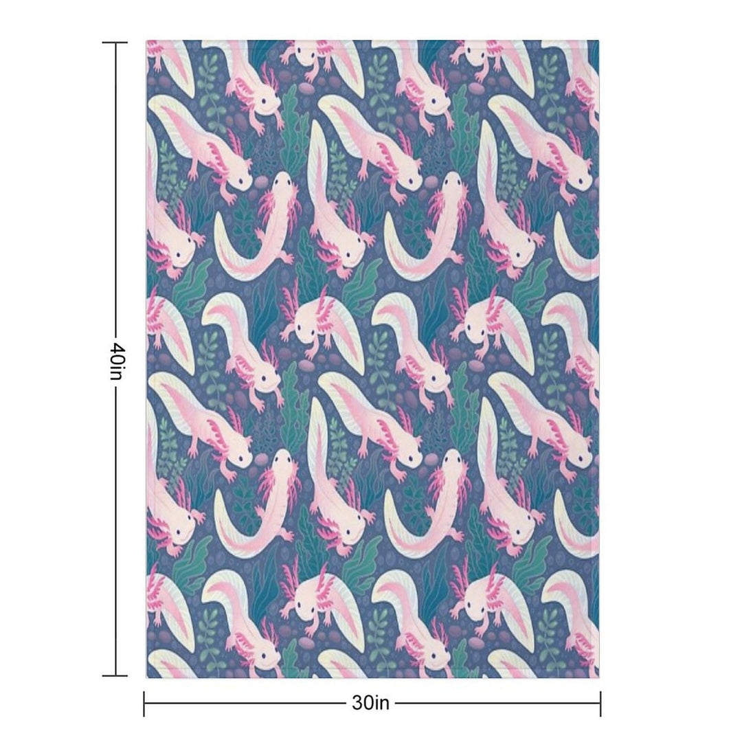 Axolotls Plush Throw Blanket