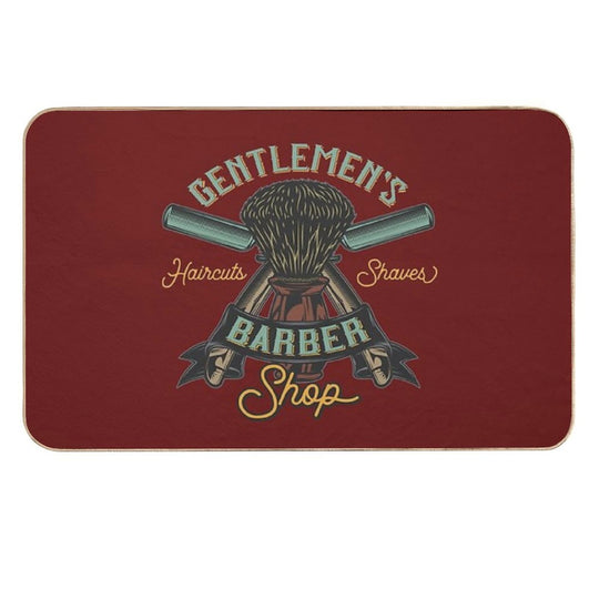 Gentlement's Haircuts & Shaves Barber Shop - Vintage Gift  Repositionable Bath Mat