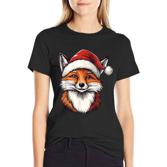Fox Santa Hat Xmas Christmas Fox Lover Pajama Men Women Kids  Affordable Price T-Shirt