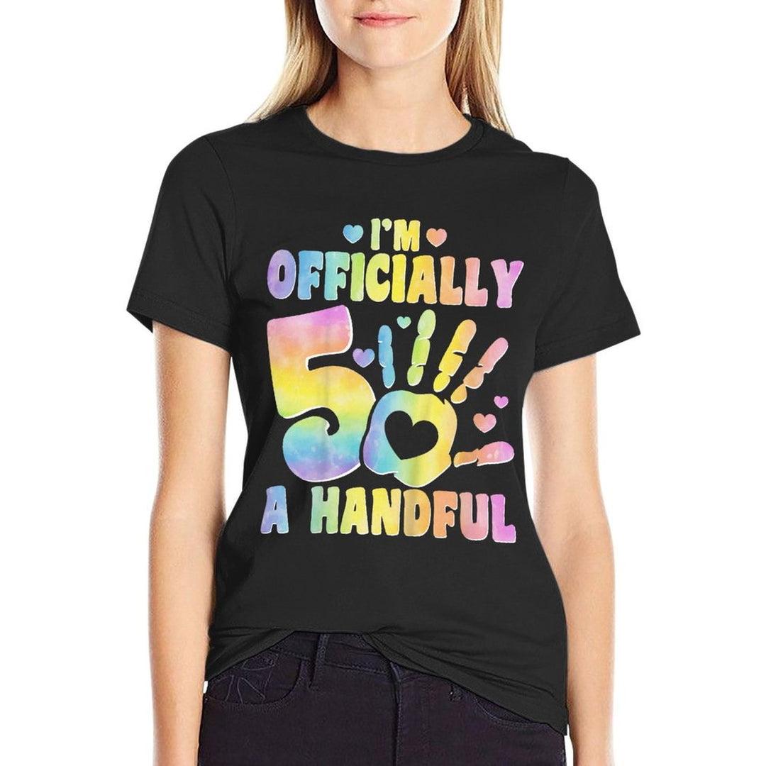 Im A Handful 5 Years Old - 5th Birthday Party Kids  Breathable T-Shirt