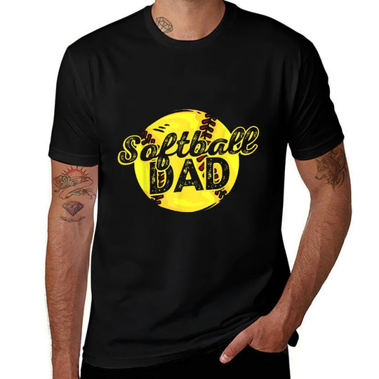 Softball Dad Daddy Father Fathers Day Comfortable T-Shirt