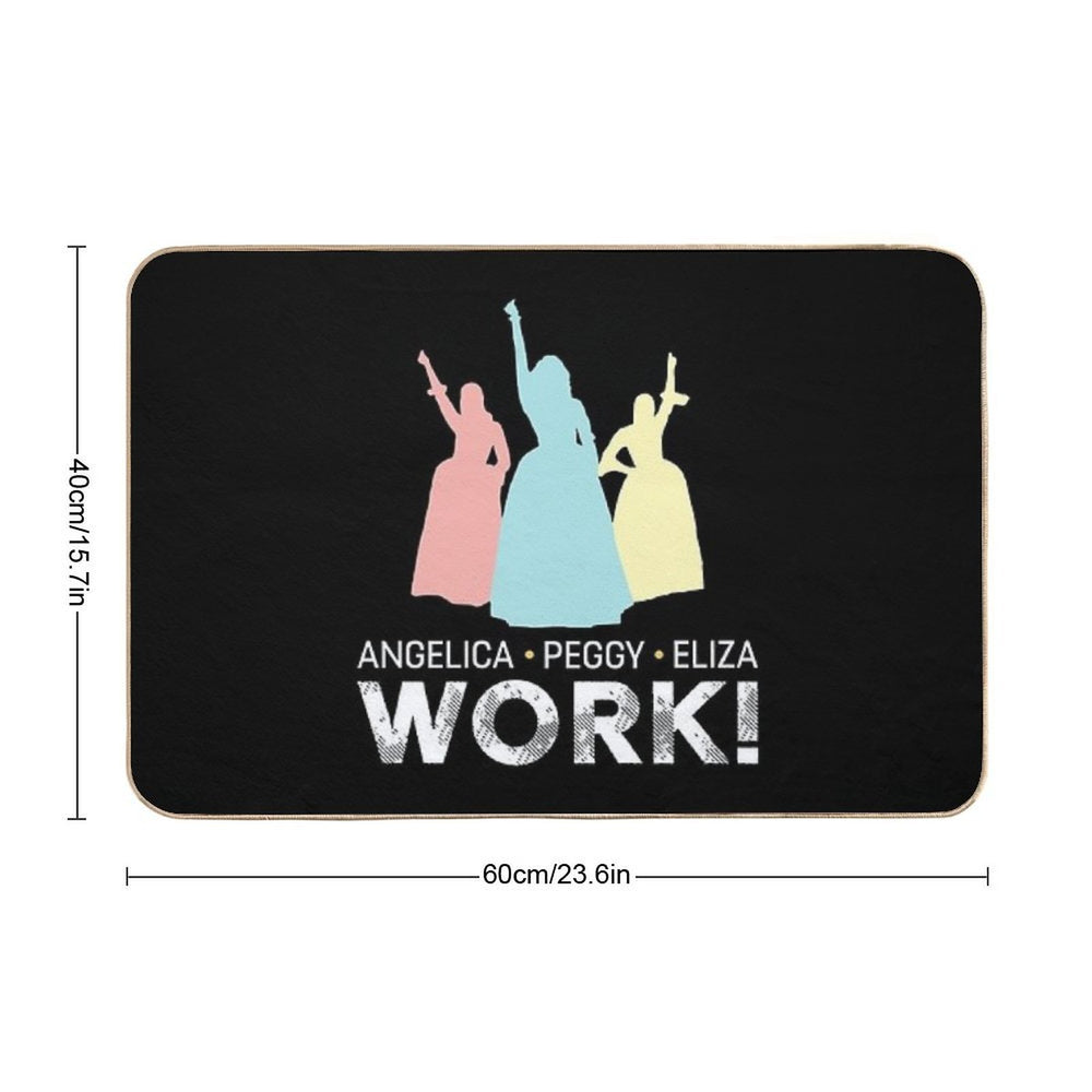 Angelica, Eliza And Peggy Work - Schuyler Sisters  Non-Slip Bath Mat