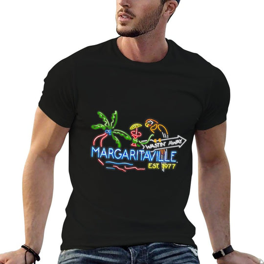 Womens Margaritaville Neon Sign  Fade-proof Color T-Shirt