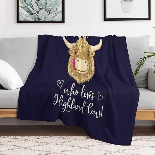 Just A Girl Who Loves Scottish Highland Cows Multi-functional Throw Blanket