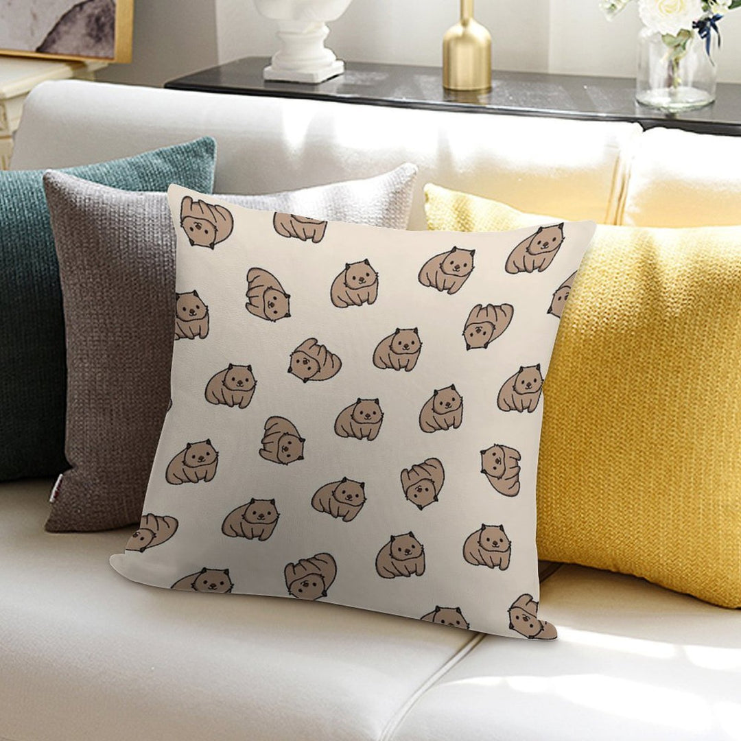Wombat Soft Hidden Zipper Throw Pillow