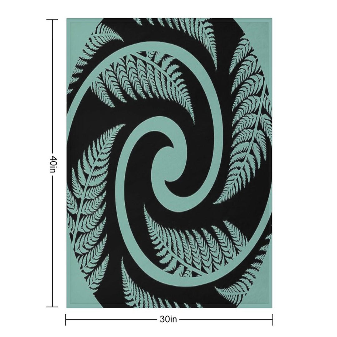 New Zealand Silver Fern in A KORU Gift-ready Throw Blanket