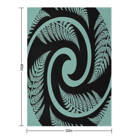New Zealand Silver Fern in A KORU Gift-ready Throw Blanket