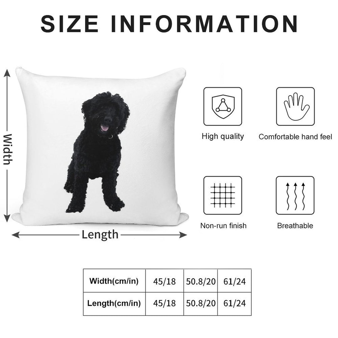 Black Goldendoodle Soft Ultra-Soft Texture Throw Pillow