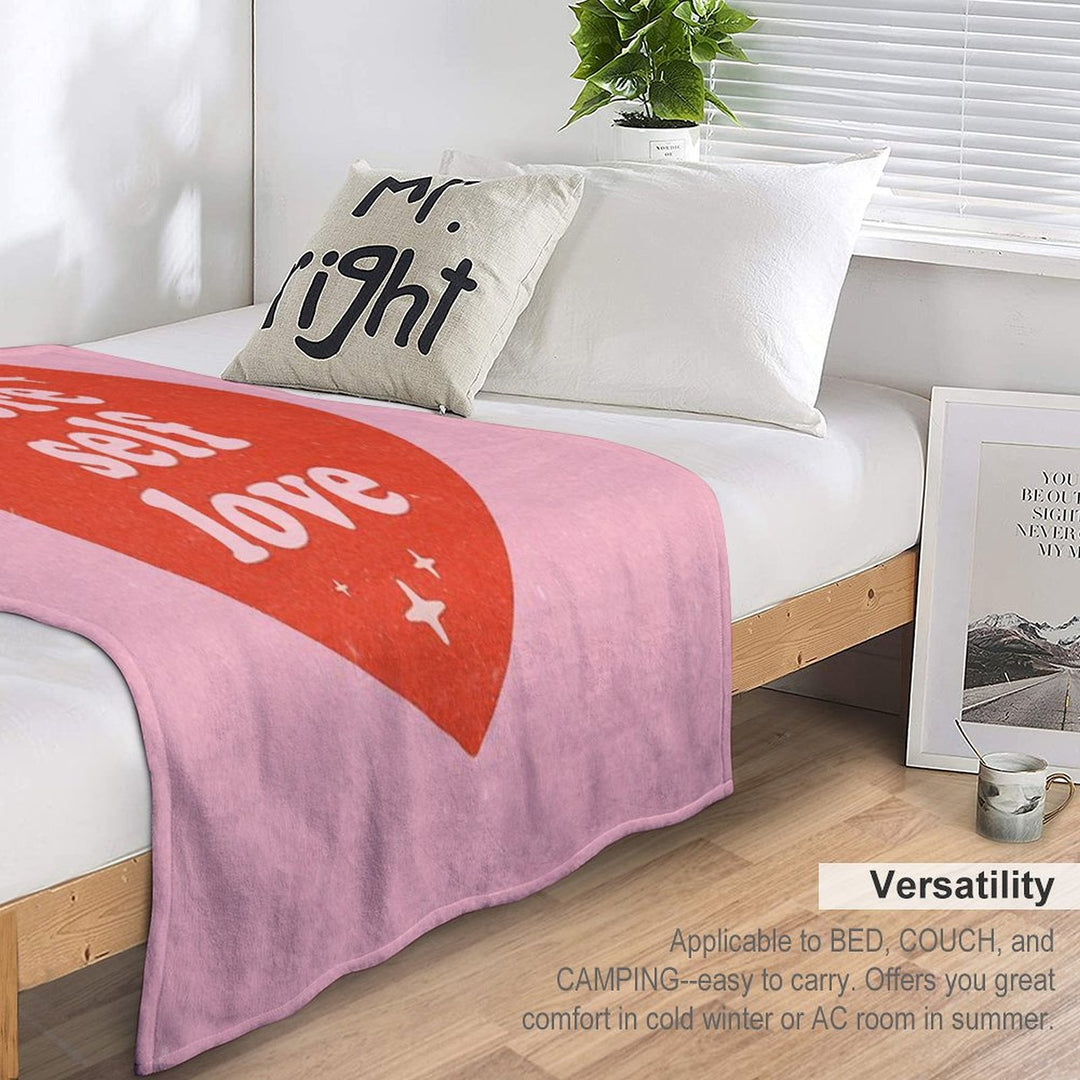 More Self Love {Pretty in Pink & Retro Red) Anti-pilling Throw Blanket
