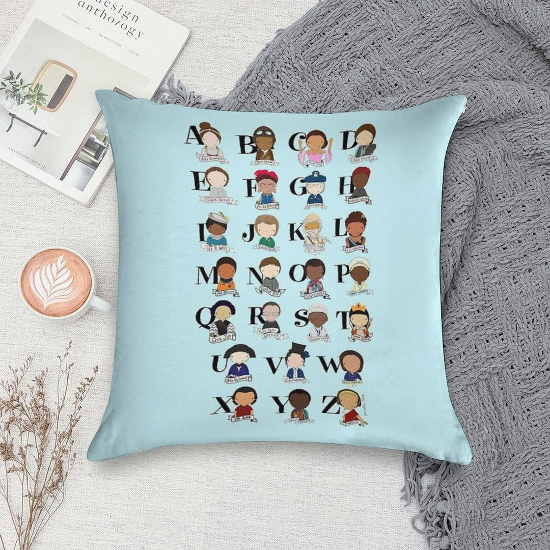 Awesome Woman Alphabet Soft Hidden Zipper Throw Pillow