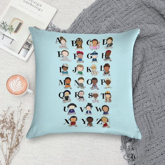 Awesome Woman Alphabet Soft Hidden Zipper Throw Pillow