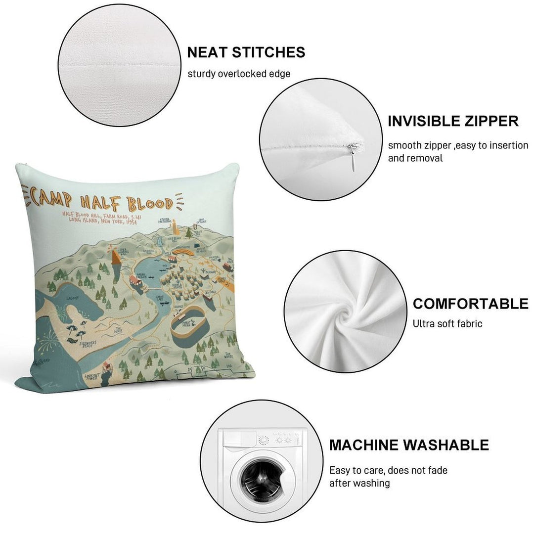 Map of Camp Half Blood Soft Skin-Friendly Throw Pillow