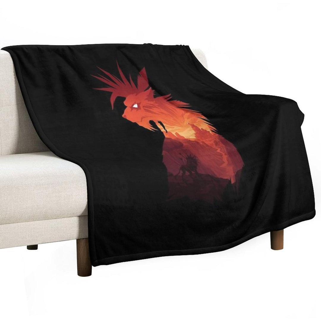The Canyon's Guardian Black Machine-washable Throw Blanket