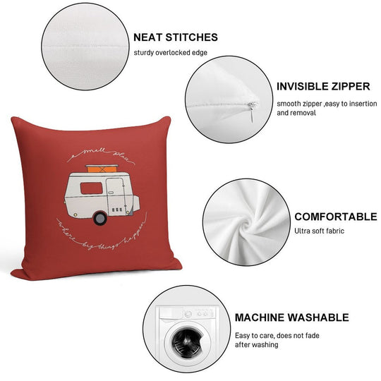 A Small Place Where Big Things Happen - Red Soft Skin-Friendly Throw Pillow
