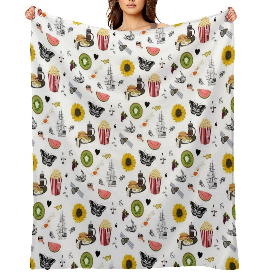 Harry Styles Song Illustration Collage Durable Throw Blanket