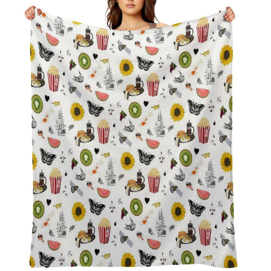 Harry Styles Song Illustration Collage Durable Throw Blanket