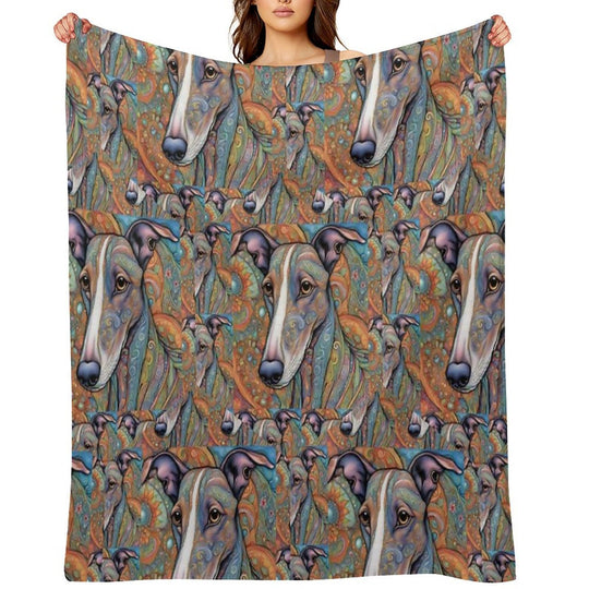 Paisley Hounds Machine-washable Throw Blanket
