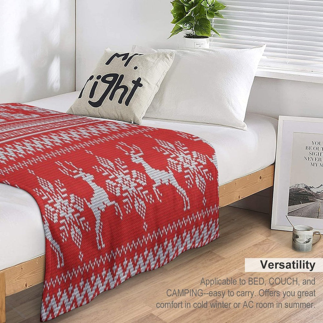 Red Christmas Knit Versatility Throw Blanket