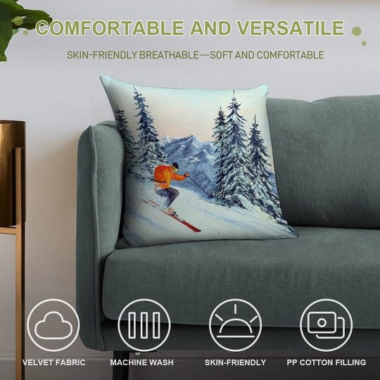 Skiing - The Clear Leader Soft Multiple Sizes Throw Pillow