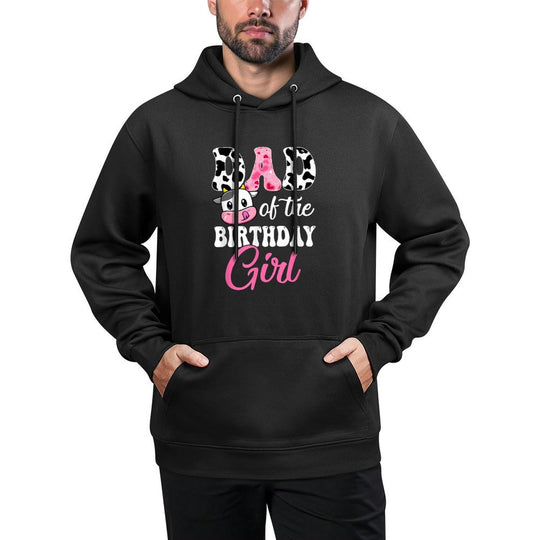 Dad Of The Birthday Girl Farm Cow 1St Birthday Girl Cotton-Polyester Blend Hoodie