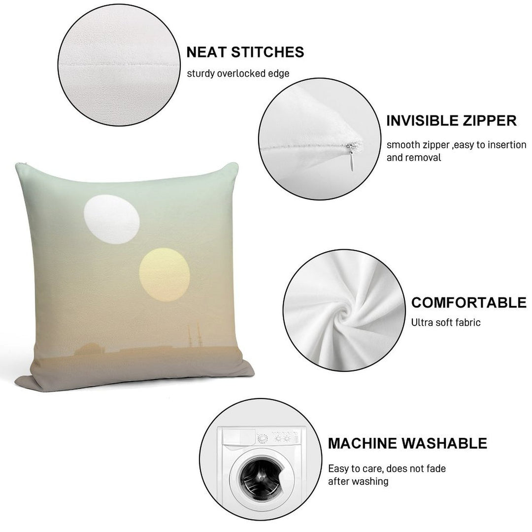 Two Suns Soft Skin-Friendly Throw Pillow