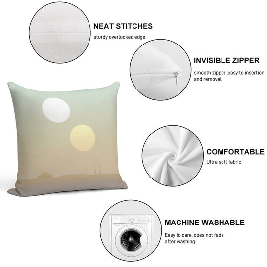 Two Suns Soft Skin-Friendly Throw Pillow
