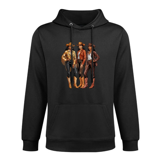 Black African American Cowgirl Western Country Texas Girls Shrink-Resistant Hoodie