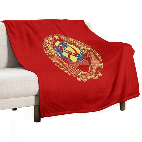 Golden Soviet Union Flag Premium Throw Blanket