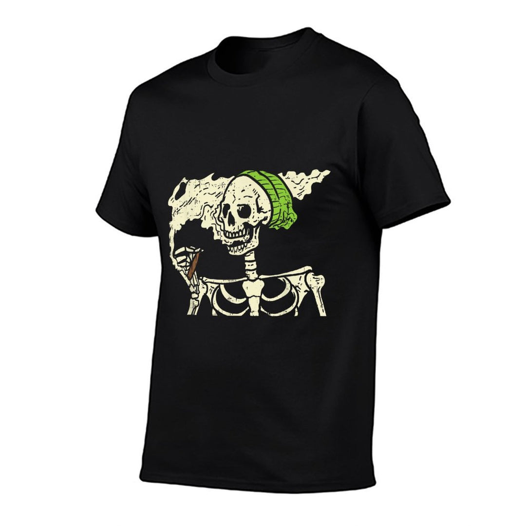 Smoking Skeleton Joint Funny Weed Pot 420 Cannabis Halloween  Wrinkle-resistant T-Shirt