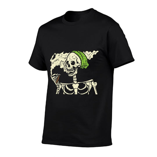 Smoking Skeleton Joint Funny Weed Pot 420 Cannabis Halloween  Wrinkle-resistant T-Shirt