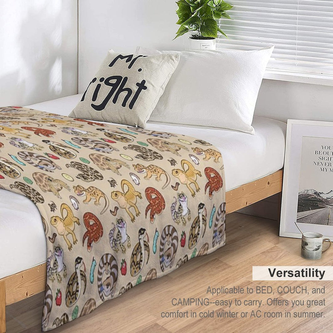 Reptile Pets Pattern - Sand Versatility Throw Blanket