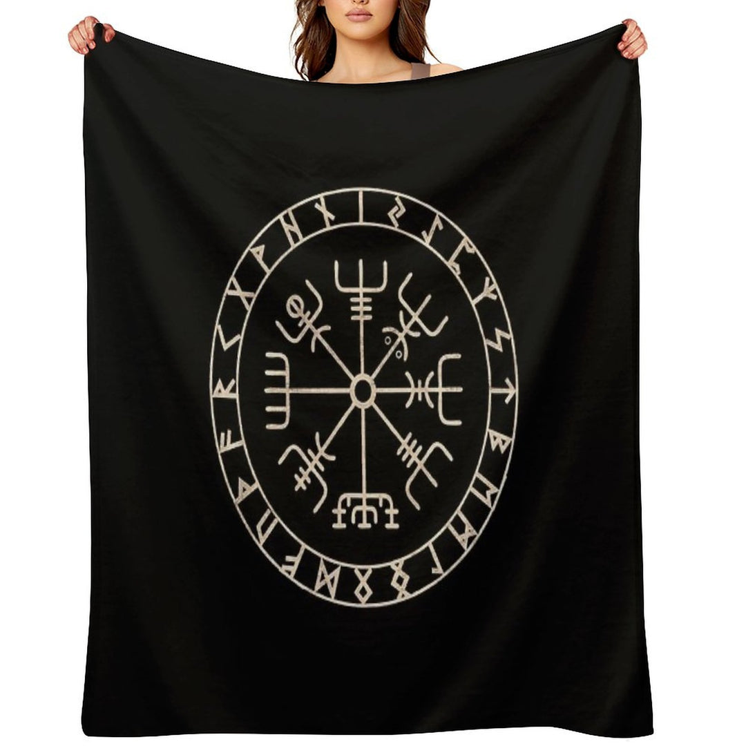 Runic Viking Compass Vegvisir Celtic All-season Throw Blanket