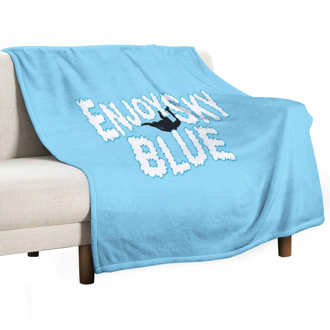 Enjoy Sky Blue Shrink-resistant Throw Blanket