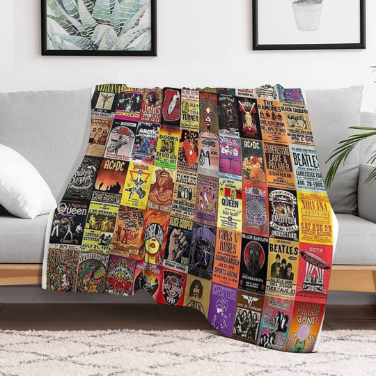 Rock Collage Easy Care Throw Blanket