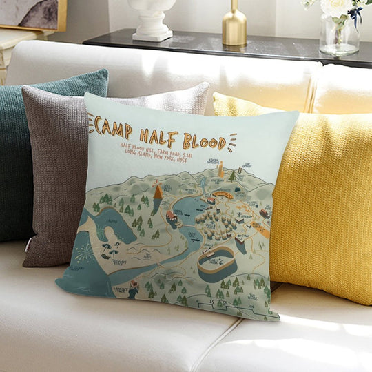 Map of Camp Half Blood Soft Skin-Friendly Throw Pillow