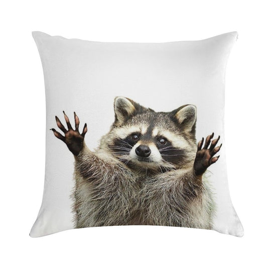 Racoon Soft Skin-Friendly Throw Pillow