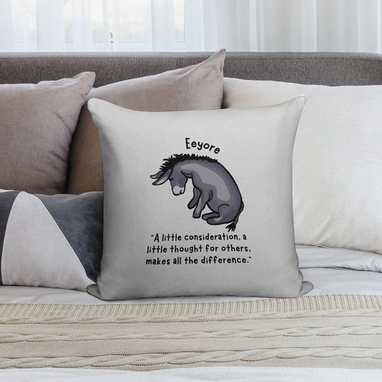 Eeyore Quote About Kindness Soft Shrink-Resistant Throw Pillow