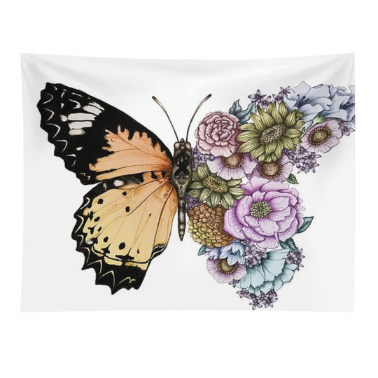Butterfly in Bloom II Tapestry