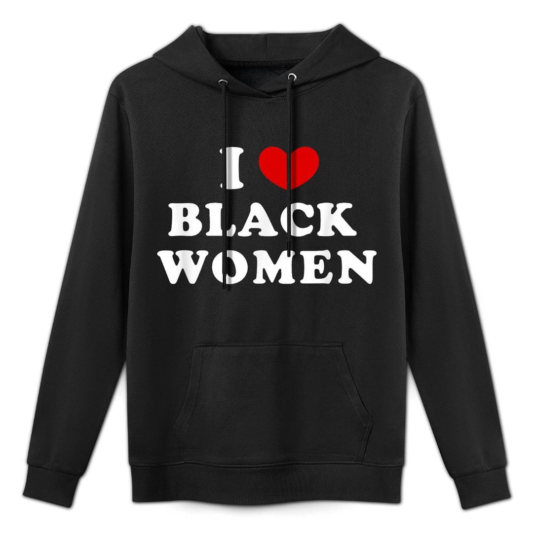 I Love Black Women, I Heart Black Women Shrink-Resistant Hoodie