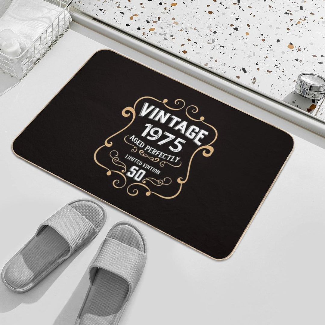 50Th Birthday Vintage 1975 Aged Perfectly Gift  Stain-Proof Bath Mat