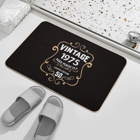 50Th Birthday Vintage 1975 Aged Perfectly Gift  Stain-Proof Bath Mat