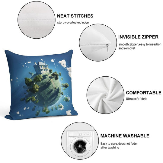 Live On Soft Short Plush Fabric Throw Pillow