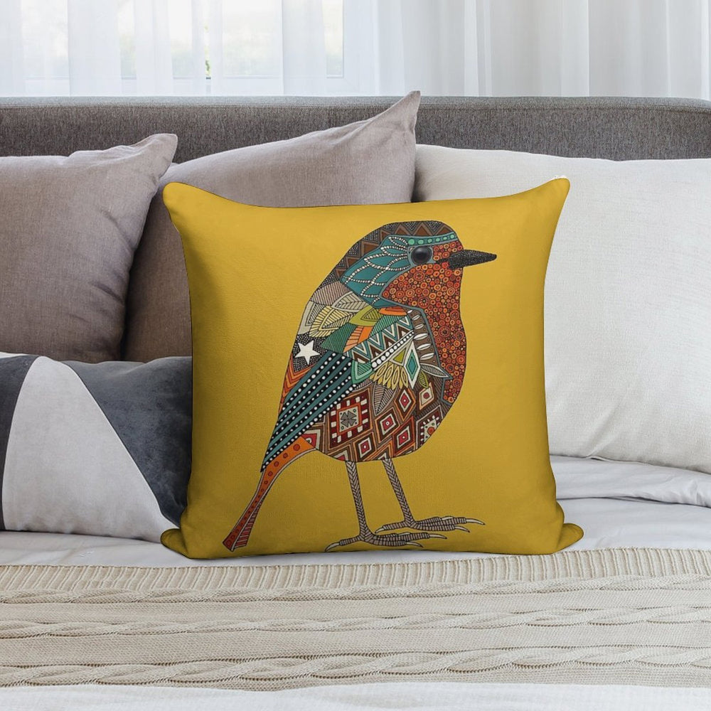 Robin Gold Soft Luxury Feel Throw Pillow